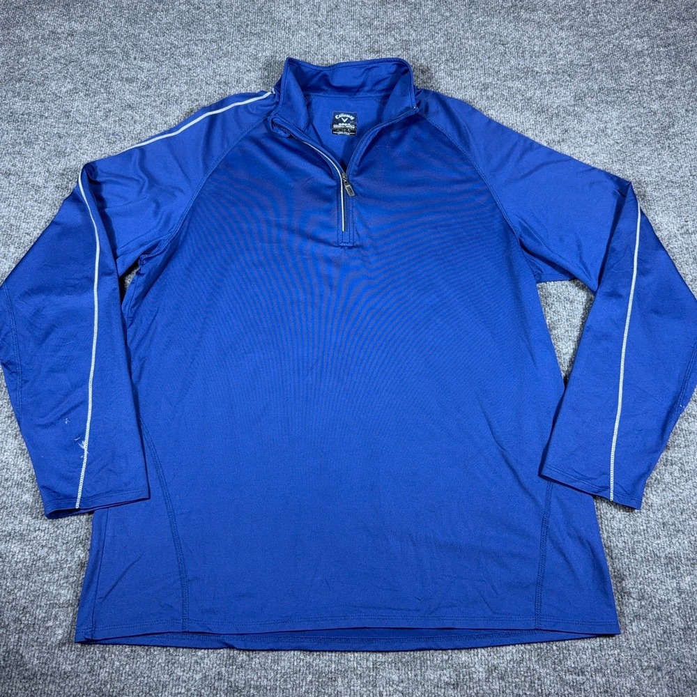Callaway Weather Series Mens XL Blue Quarter Zip Golf Pullover SU20586 Mock Neck